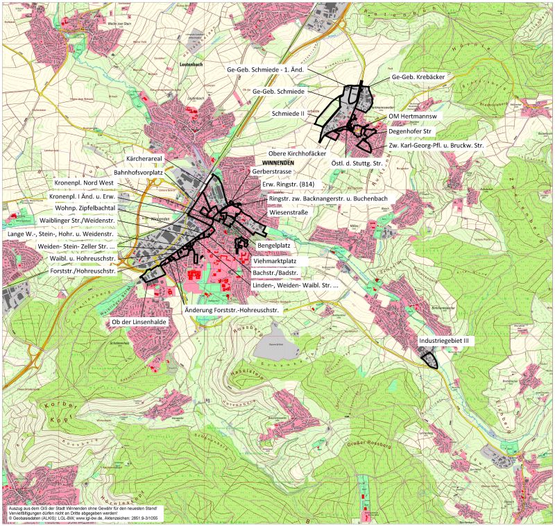 Symbolhafter Ausschnitt der Veränderungssperren