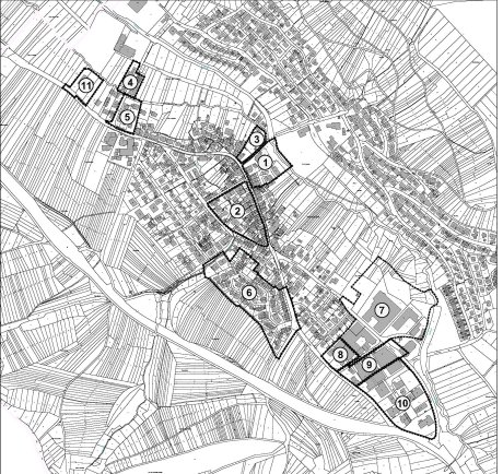 Übersicht des Abgrenzungsplan zur Satzung der Bebauungspläne in Hertmannsweiler: